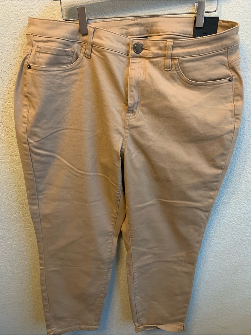 Lane Bryant Beige Cropped Ankle Jeans
